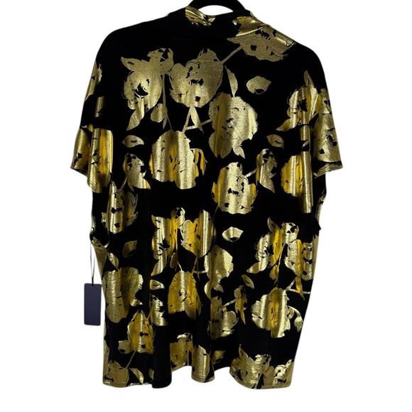 Rachel Roy Top Women's 2X sleeveless Gold Leaf Floral V-neck NWT - Picture 6 of 6